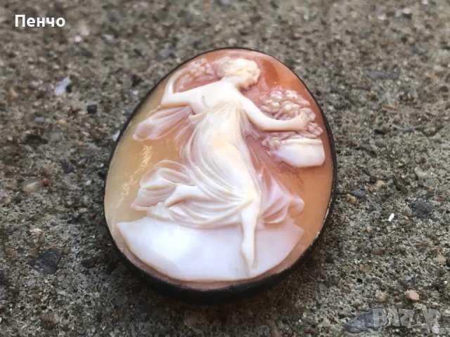 старинна сребърна брошка с камея - ОРИГИНАЛ, снимка 2 - Антикварни и старинни предмети - 48342720