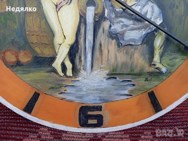 Уникален часовник-картина,Рубенс,масло-плексиглас, снимка 5 - Антикварни и старинни предмети - 35647068