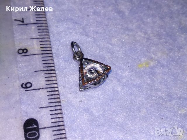 ПОСРЕБРЕН МЕДЕН АРТ МЕДАЛЬОН с ВГРАДЕН БРИЛЯНТНО ФАСЕТИРАН ИСКРЯЩ ЦИРКОН и СТОМАНЕНА ХАЛКИЧКА 19312, снимка 5 - Колиета, медальони, синджири - 39226440