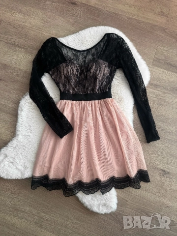 Рокля в черно и розово, снимка 2 - Рокли - 52613682