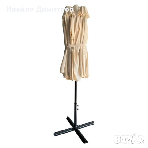 Двоен чадър MAXIMO 450 х 265 см, бежов, снимка 5 - Градински мебели, декорация  - 54331398