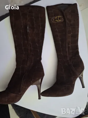 Just Cavalli ботуши естествена кожа и велур