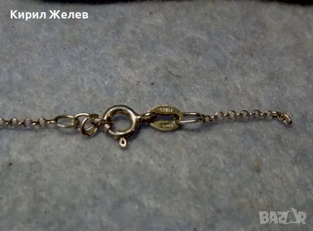 СТАРА СРЕБЪРНА ЗАКОПЧАЛКА СРЕБРО 925 ITALY с БЯЛА ПОЗЛАТА КАРАБИНКА За ГРИВНА КОЛИЕ ВЕРИЖКА 49933, снимка 5 - Други - 49525359