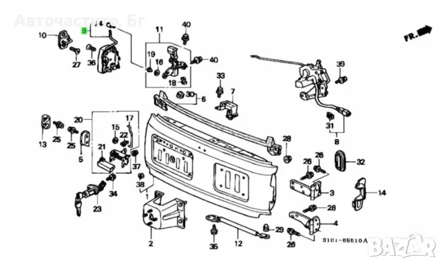 Ключалка за багажник ХОНДА ЦРВ 1 HONDA CR-V 74815S10003 74815-S10-003 OEM HONDA, снимка 1 - Части - 48797030