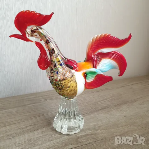 Петел от муранско стъкло, снимка 4 - Антикварни и старинни предмети - 49239221