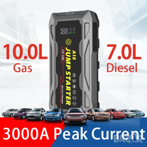 Най-мощен Бустер/Джъмп/Power bank .  стартер за Автомобили с Пиков Ток 3000A и Капацитет 74000mWh., снимка 2 - Аксесоари и консумативи - 50898720