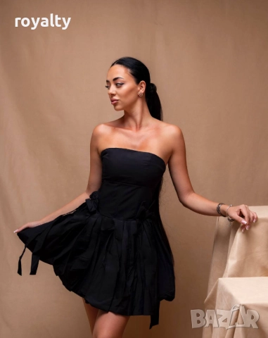 Къса Черна Дамска Рокля , снимка 2 - Рокли - 52945422