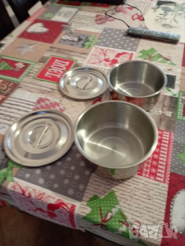 Комплект метални купички с капак, снимка 2 - Прибори за хранене, готвене и сервиране - 53155607
