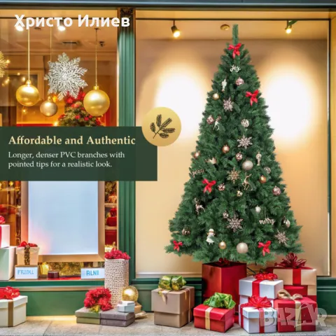 Коледна елха 210см с вградени лед лампички Голяма НОВА, снимка 4 - Декорация за дома - 50164762