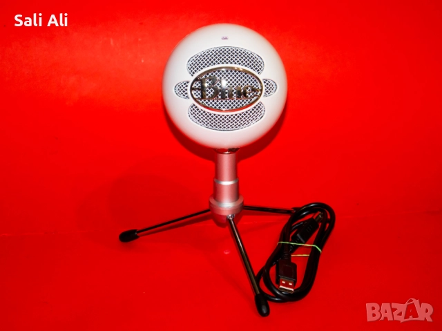 Бял USB микрофон Logitech Blue Snowball iCE, подкаст стрийм запис звук