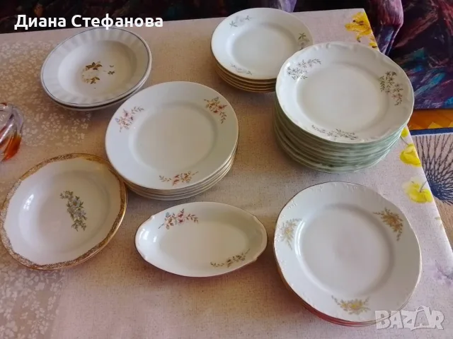 Чинии и солничка български порцелан - 1960-1980