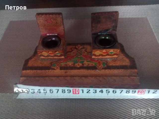 Продавам стара мастилница.Налични съдчета., снимка 3 - Колекции - 39962277