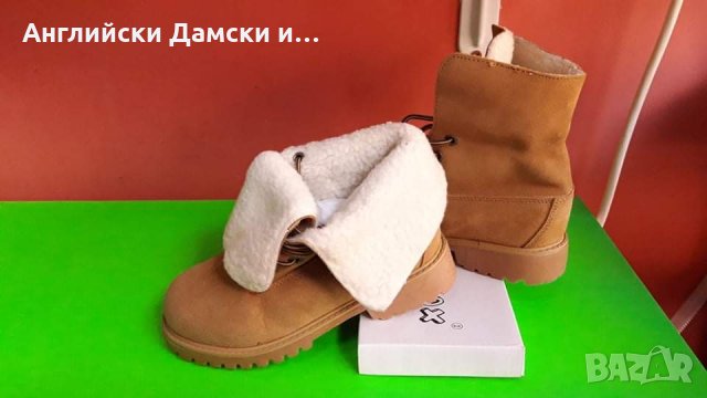Английски дамски боти естествен велур , снимка 2 - Дамски боти - 30422707