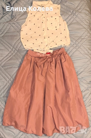 Детска ефектна дълга пола за повод плюс топ H&M 9-10 г