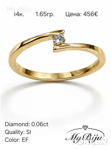 Златни годежни пръстени с диаманти, снимка 8 - Пръстени - 52377438