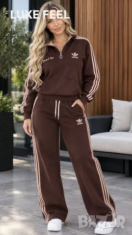 Adidas ✨ лого Бродирано ✨ Дамски Ватирани Комплекти 