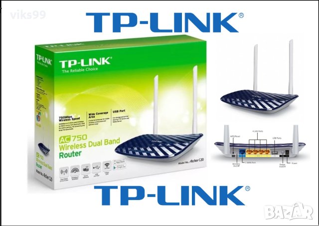 Wi-Fi Рутер TP-Link Archer C20 AC750 Dual Band с USB