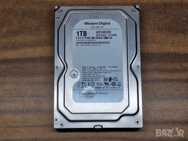 1TB DVR камери 1000GB хард диск за видеонаблюдение DVR или PC тествани WD WD10EURX