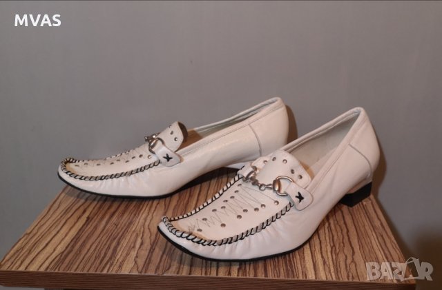Нови кожени бели мокасини 38 номер пролетни обувки, снимка 4 - Дамски ежедневни обувки - 29214092