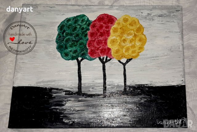 Картина акрил Цветни дървета