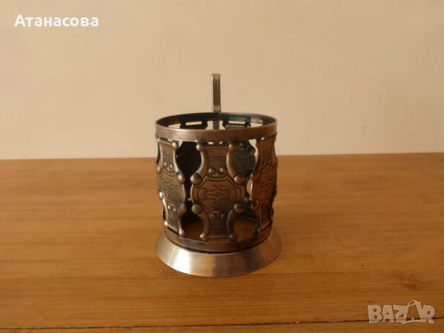 Руски подстакани мелхиор сервиз 6 бр 1980 г, снимка 4 - Антикварни и старинни предмети - 50738297