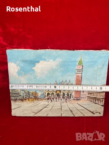 Стара картина от Венеция, маслени бои, снимка 5 - Картини - 44724535
