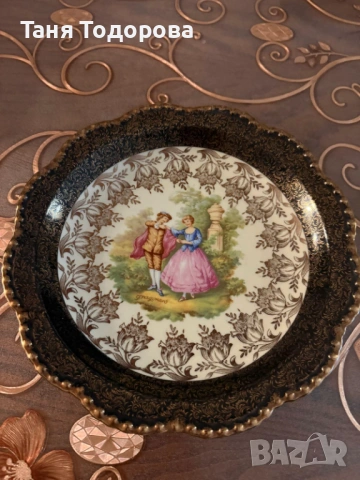 Изящна винтидж декоративна чиния, снимка 2 - Декорация за дома - 54057447