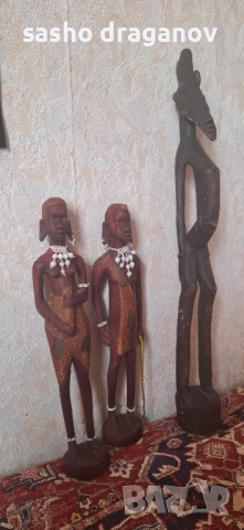 2 ръчно изработени африкански дърворезби, снимка 9 - Колекции - 52258276