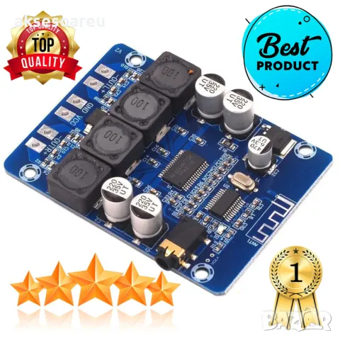 Висококачествен 2x45W 12V 24V Стерео Hi-Fi аудио Bluetooth Цифров усилвател Клас D мощен и компактен, снимка 13 - Ресийвъри, усилватели, смесителни пултове - 47510833