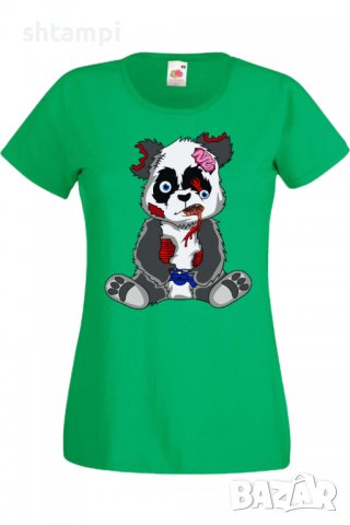 Дамска Тениска Panda Bear Zombi Gamer STAGE 2,Изненада,Повод,Подарък,Празник, снимка 5 - Тениски - 37640055