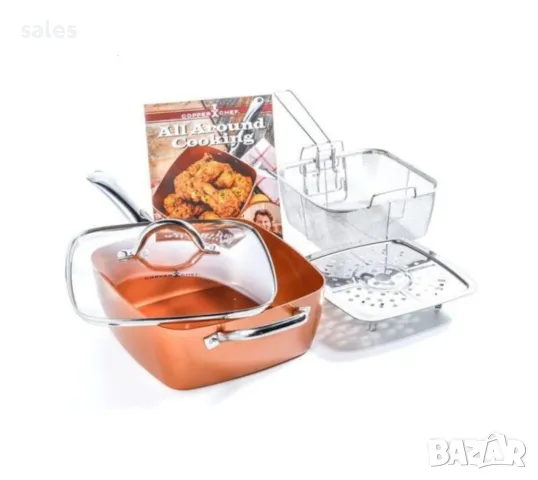 Дълбок тиган с незалепващо покритие 6в1, снимка 2 - Съдове за готвене - 49889159