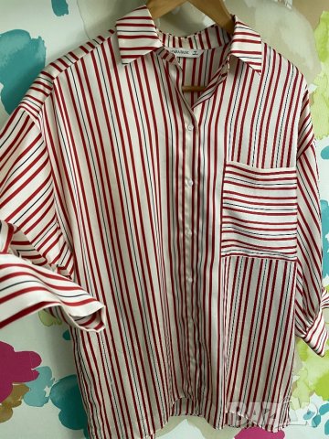 Нова риза сатен ZARA, снимка 3 - Ризи - 37102101