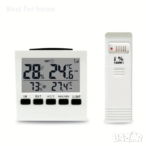 Термометър и хигрометър с външен Сензор от VISTEC  , снимка 1 - Друга електроника - 44622805