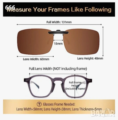 Goiteia - Поляризирани слънчеви очила с клипс върху диоптрични очила за мъже и жени, снимка 5 - Други - 53099133