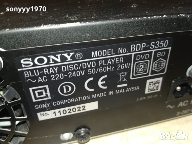 SONY BDP-S350 BLU-RAY PLAYER-LAN/HDMI-ВНОС GERMANY 0409231356L2EWC, снимка 13 - Плейъри, домашно кино, прожектори - 42075181