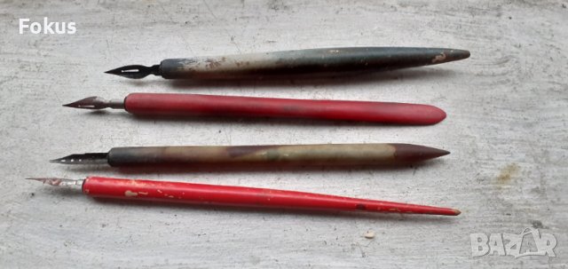 Стара перодръжка, писалка, писец - лот от 4 броя, снимка 1 - Антикварни и старинни предмети - 44621691