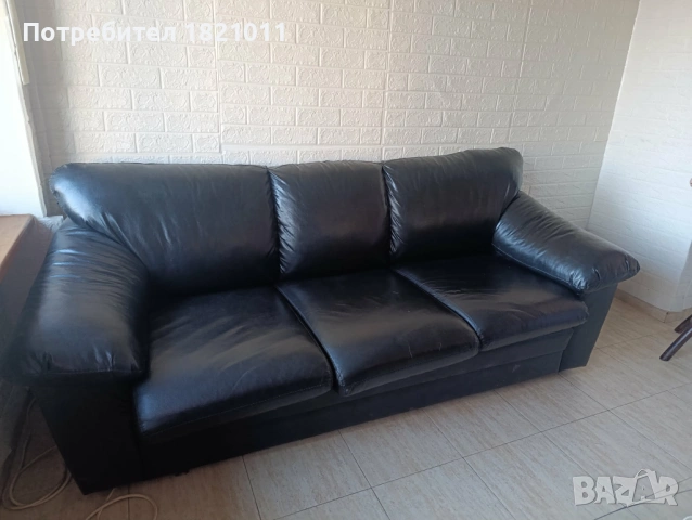 кожен диван, снимка 4 - Дивани и мека мебел - 53075422