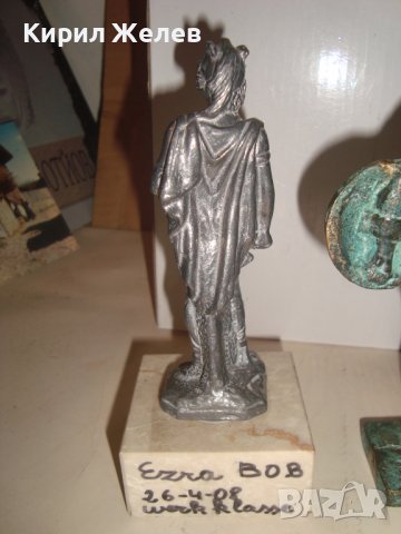 КРАСИВА АВТОРСКА АРТ СТАТУЕТКА БЯЛ МЕТАЛ СКУЛПТУРА МАЛКА ПЛАСТИКА МРАМОРЕН ПОСТАМЕНТ 28637, снимка 8 - Статуетки - 37199592