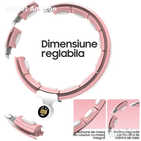 Hula Hoop 2 в 1 фитнес обръч за тренировка, интелигентен брояч, лесен за разглобяване, снимка 3 - Спортна екипировка - 49812389