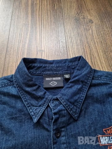 Страхотна мъжка дънкова риза HARLY DAVIDSON, размер XL, снимка 7 - Ризи - 52800667