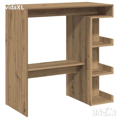 vidaXL Бар маса с рафтове, дъб артизан, 100x48x101,5 см, снимка 6 - Маси - 56148189