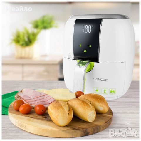 Фритюрник с горещ въздух Sencor SFR 5320WH, 1400 W, 3L, Бял/Зелен, снимка 5 - Фритюрници - 37662589