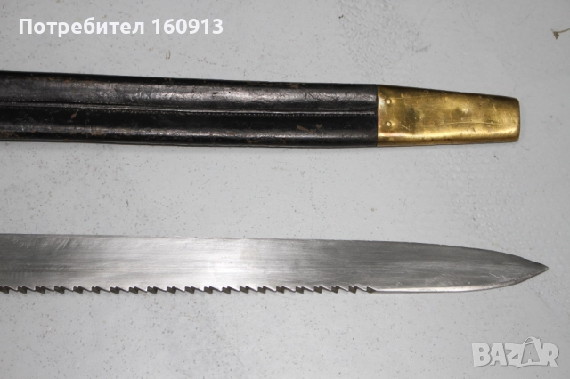 Швейцарски Пионерски Тесак М1842 с Трион. Немска маркировка SOLINGEN, снимка 12 - Антикварни и старинни предмети - 51442403