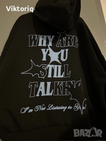 Дамско черно худи, снимка 2 - Спортни екипи - 52878719