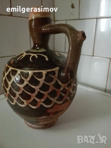 Стара глинена стомна , бъкел, чепкало за вълна , съдове., снимка 2 - Антикварни и старинни предмети - 32661756