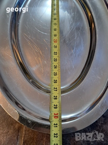 три овални италиански иноксови плата 32/4, снимка 7 - Чинии - 53159672