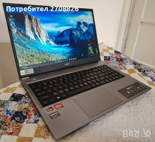 Лаптоп ACER Aspire Lite 15 AMD Ryzen 7 5700U до 4.3GHz, 16GB SSD 512GB, снимка 2 - Лаптопи за дома - 53891473