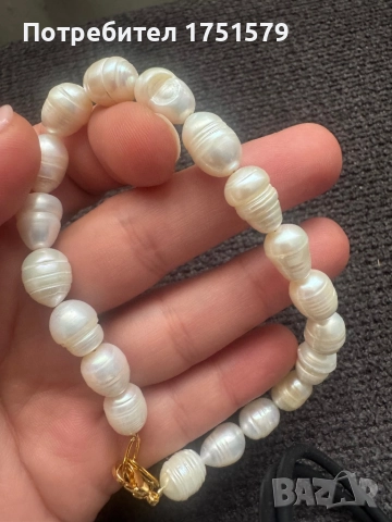 Нова гривна за крак с естествени перли, снимка 2 - Гривни - 52145474