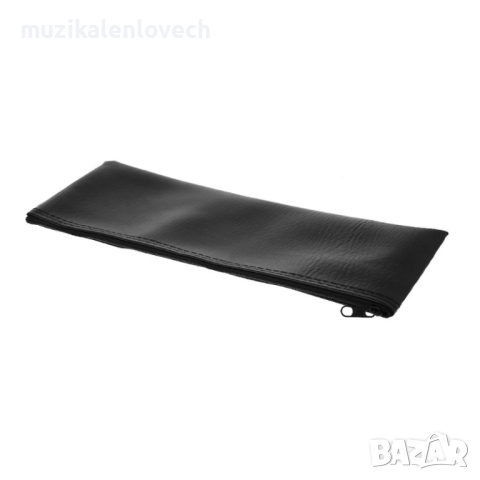 Bag Pouch Zipper Case Leather Storage  for Shure Micro - кожен калъф за кабелен микрофон с цип