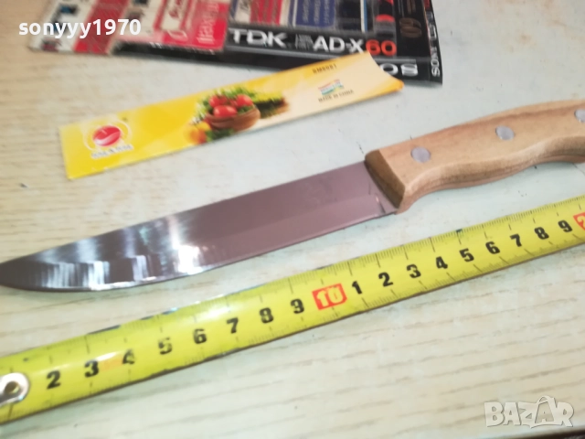 НОВ ОСТЪР НОЖ-ДЪРВЕНА ДРЪЖКА 3110251715, снимка 10 - Ножове - 52248587